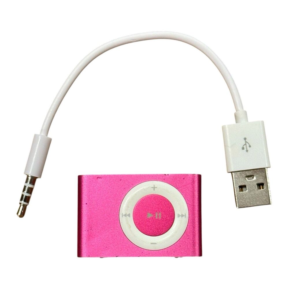 Apple iPod Shuffle 2nd Gen 1GB Pink (A1204) w/USB MP3 Player Vintage Apple
